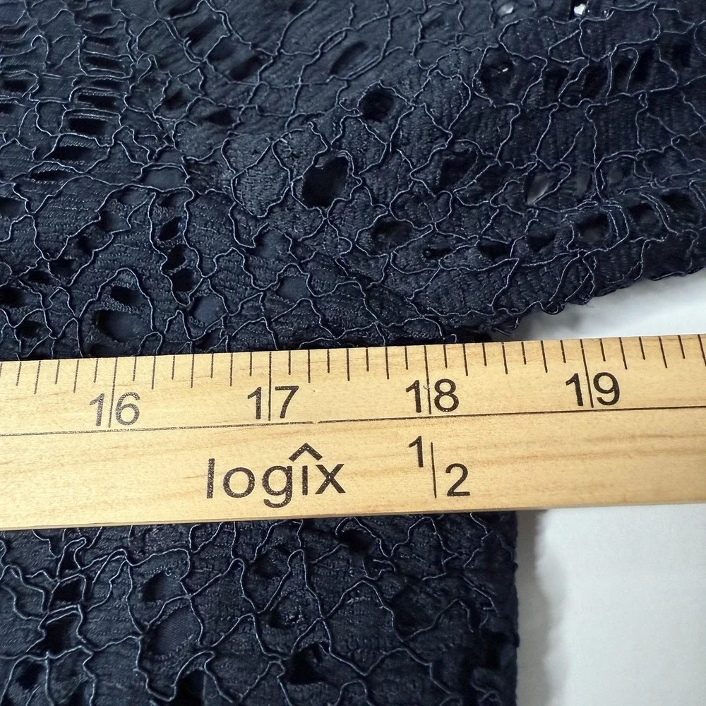 J.Crew Dress Women's Large Navy Blue Crochet Lace Lined Sheath 3/4 Sleeve‎